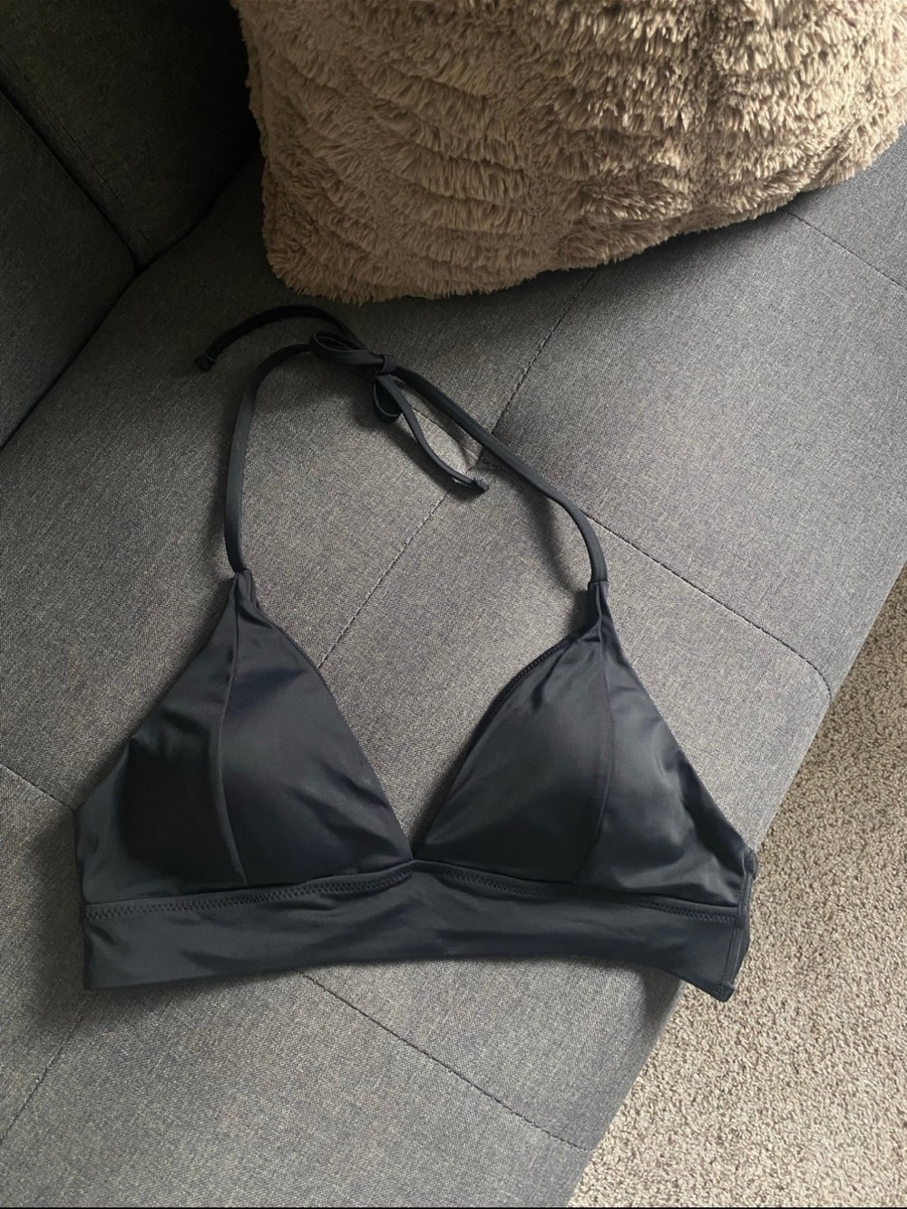 Black Triangle Halter swimsuit top